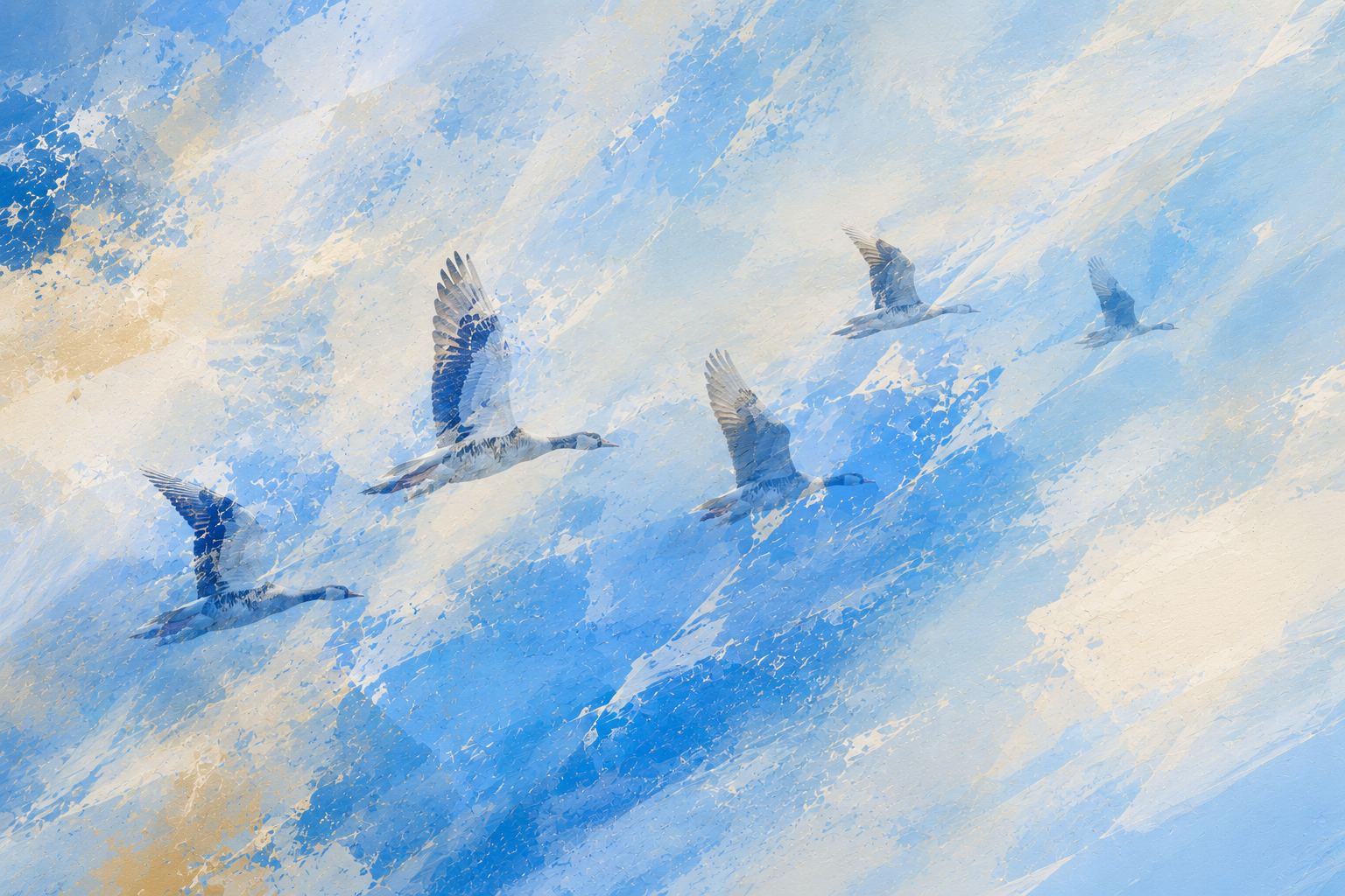 Goose flying